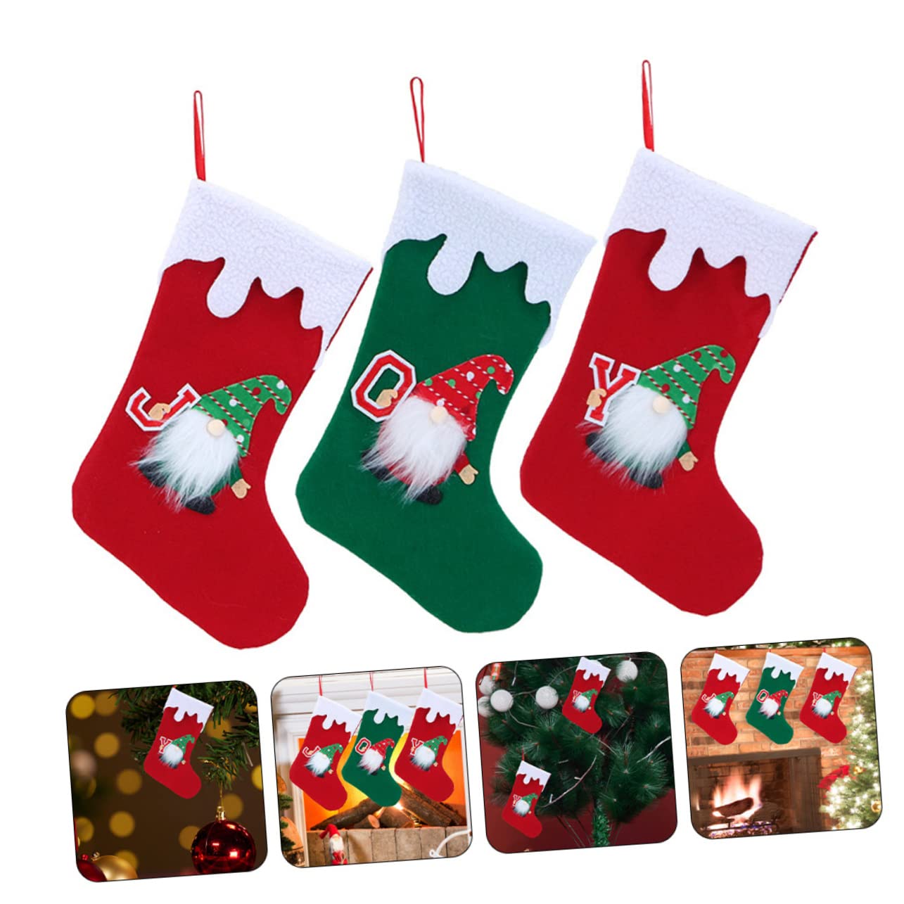 TOPBATHY 12 STK Gesichtsloser Weihnachtsstrumpf Kaminstrümpfe Hängende Tasche Christbaumschmuck Weihnachtsbaum Tasche Strümpfe Socken-geschenktüte Weihnachtstasche Vlies