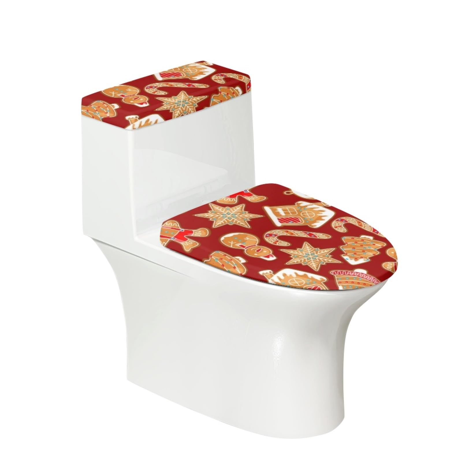 Custom Toilet Lid Cover and Toilet Tank Cover Set of 2 Pcs, Personalized Toilet Seat Cover Set of 2, Add Your Design Customized Toilet Seat Cover with Elastic Edges, Fits Most Toilet Tanks and Lids