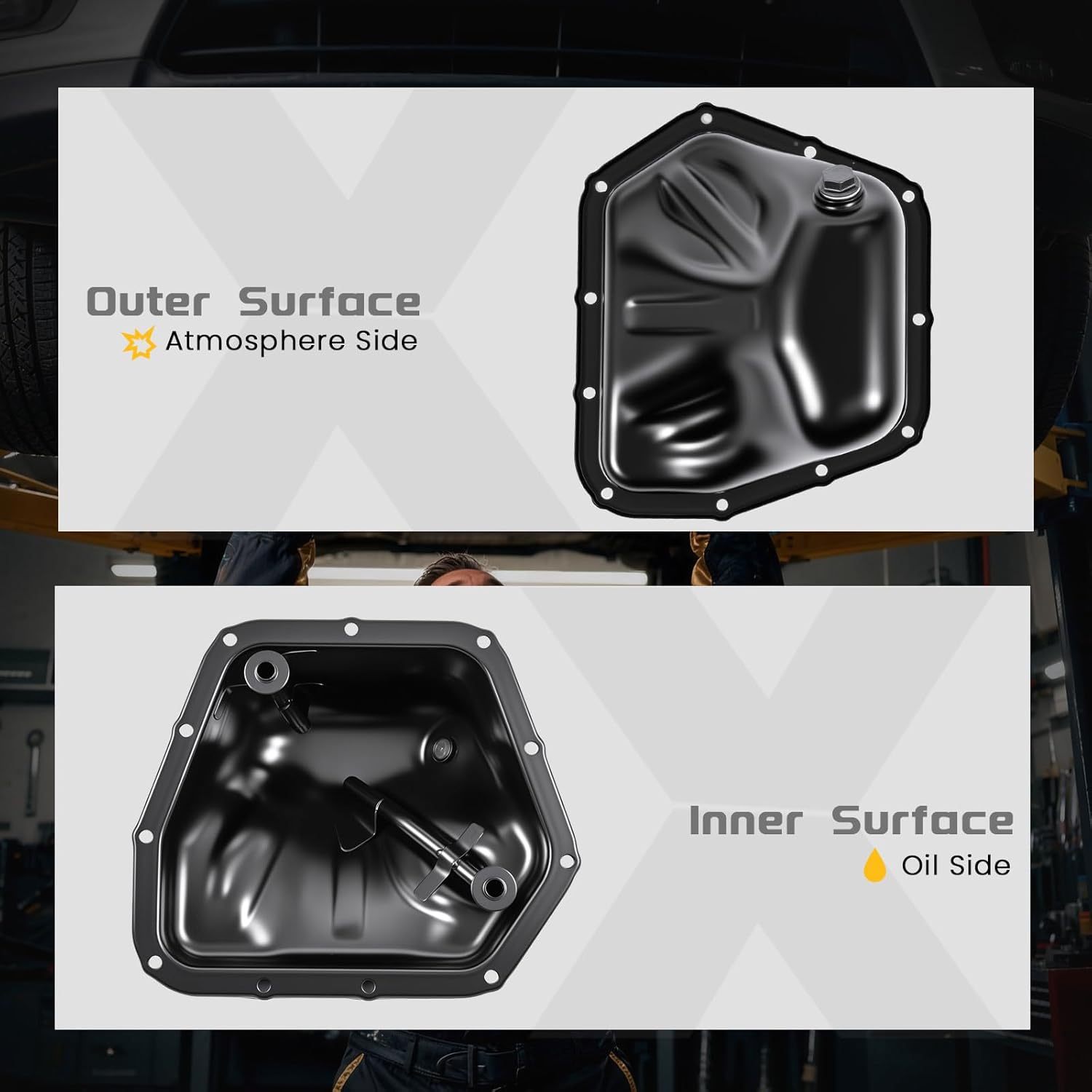 Lower Engine Oil Pan W/Drain Plug Compatible with Subaru Outback/Legacy 2013-2019, Forester 2011-2018, XV Crosstrek 2013-2015, Impreza 2012-2016, Crosstrek 2016-2017, H4 2.0L 2.5L, 11109AA210