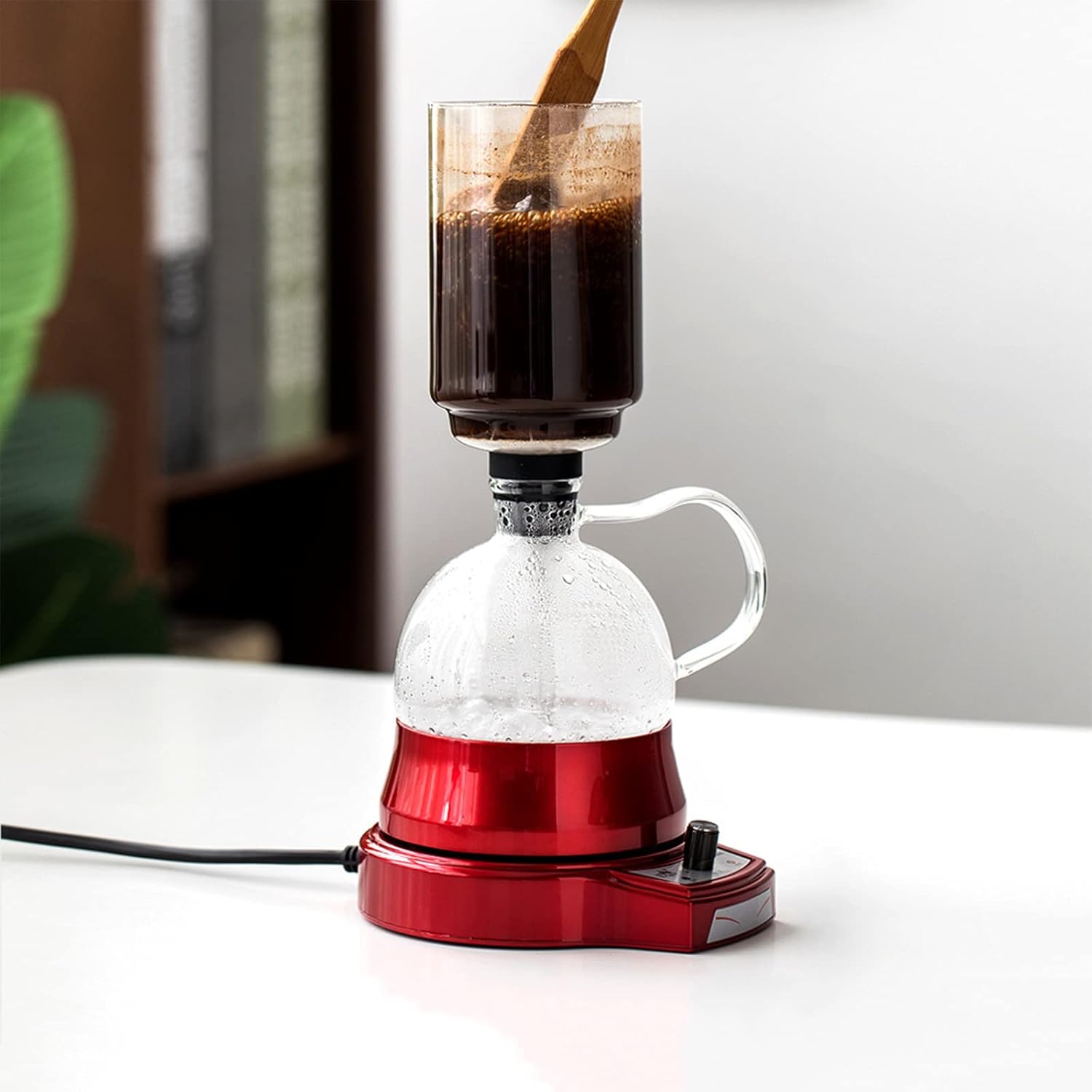 Electric Coffee Maker Pot Coffee Machine Glass Brewed Coffee Pot Household Manual Knob Controllable Temperature Teapot European Style