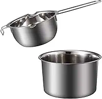 BESPORTBLE Pote para derreter cera, pote para derreter doces, 1 conjunto de panelas de aço inoxidável para derreter chocolate, manteiga, queijo, caramelo e sabonete, panela dupla para fazer doces