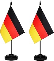 Vista 32 de Juego de banderas de escritorio de Colombia, paquete de 2 banderas de mesa colombianas, mini bandera de escritorio pequeña con poste negro sólido