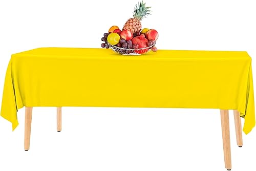 Miniatura 6 de HSGUS - Paquete de 14 manteles de plástico de 54 x 108 pulgadas Cubiertas de mesa rectangulares desechables Paquete de manteles para fiesta, para