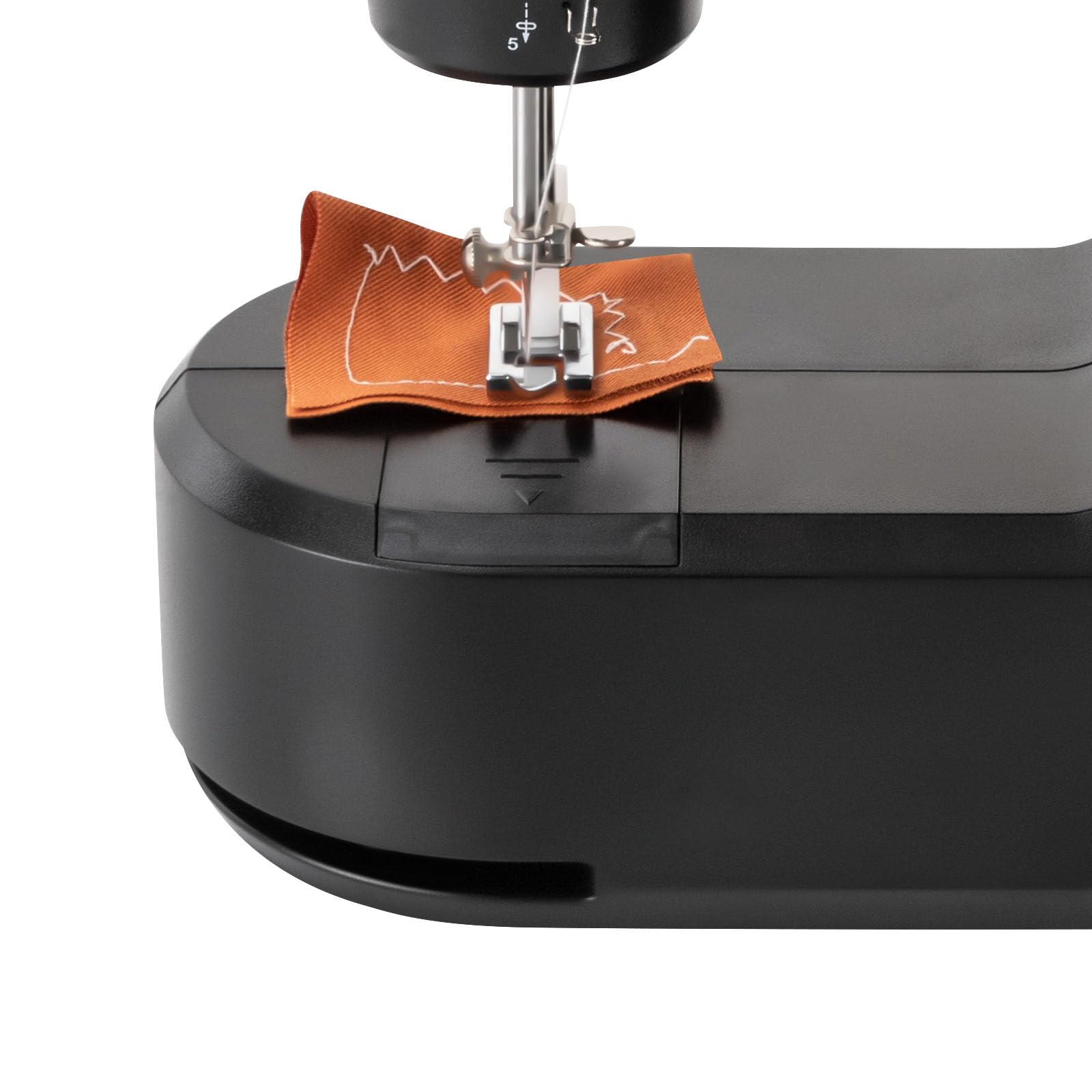 Máquina de coser manual para principiantes, mini máquina de coser eléctrica portátil con 5 programas de costura, pedal de mano y pie, luz de costura LED, FHSM 398, para ropa, pantalones, seda, gasa