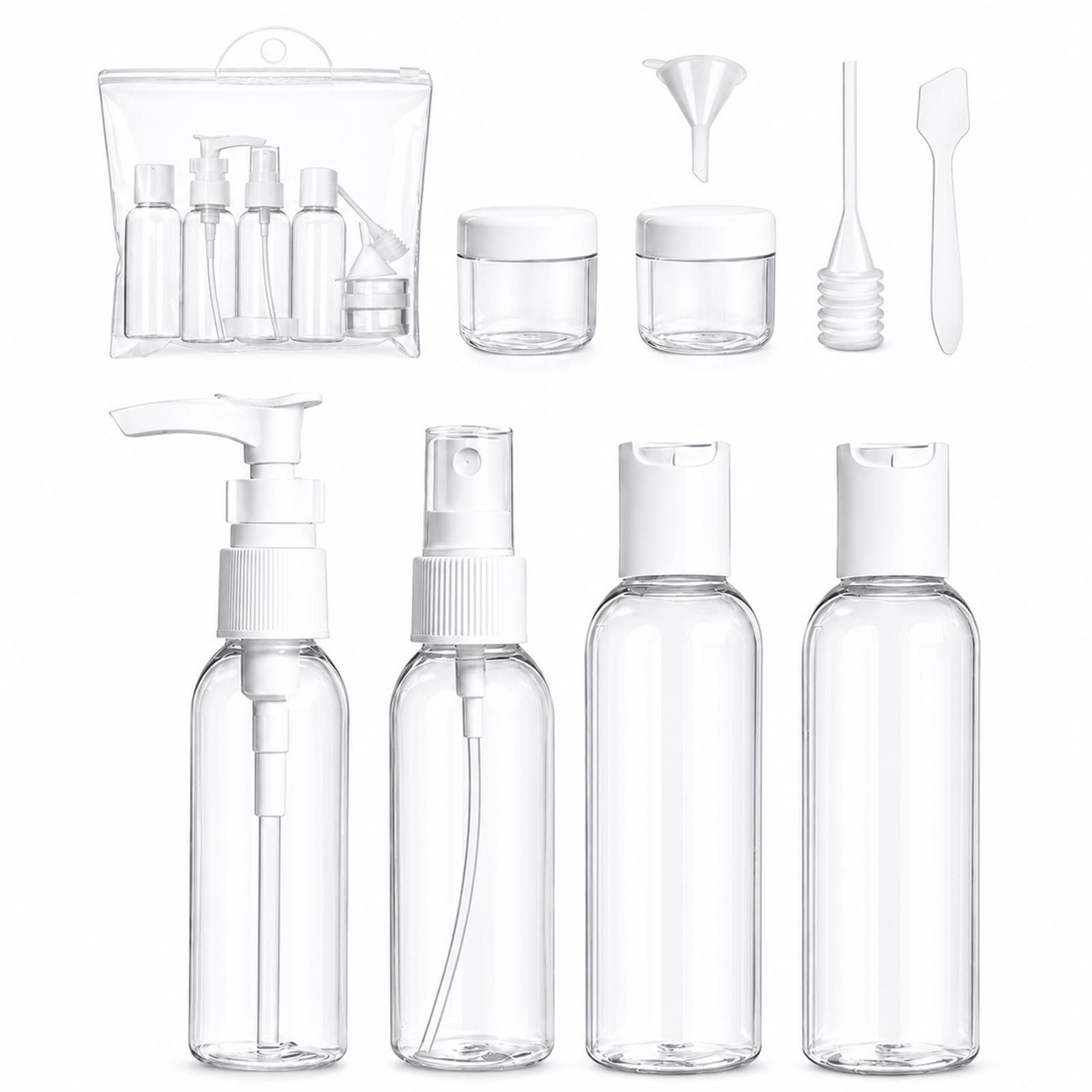 9 Pièces Ensemble Bouteilles de Voyage, Contenant Liquide de Bouteille Cosmétique Portable, Ensemble de Contenants de Voyage Réutilisables pour Stocker du Parfum, de la Lotion, du shampoing