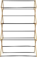 Vista 8 de Household Essentials Estante de secado de ropa plegable de bambú Gran capacidad, 14 tacos de metal recubiertos, 28 pies de espacio de secado