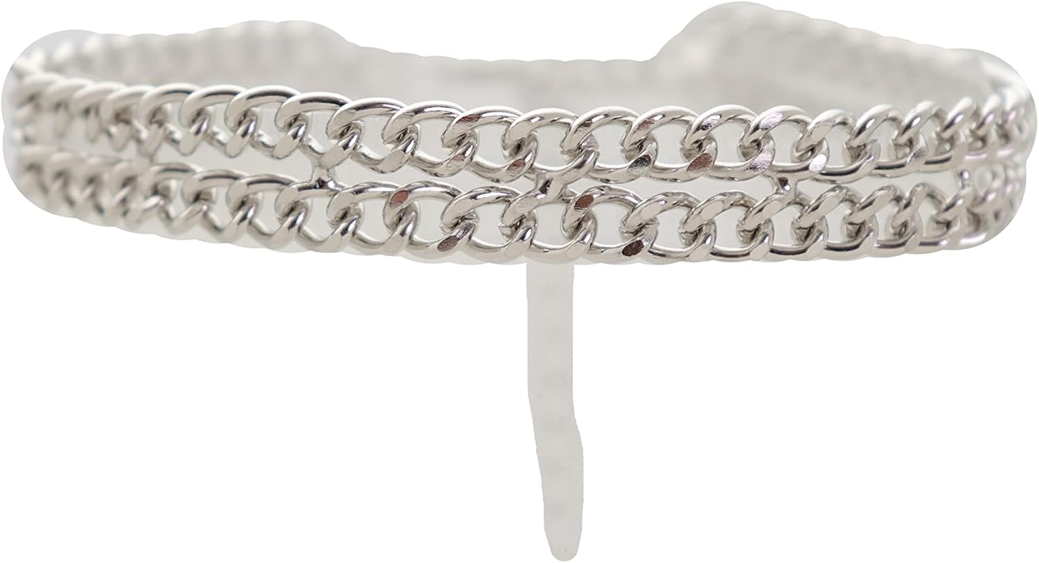 Women Western Fashion Jewelry Boot Bracelet Silver Metal Chain Double Strands Shoe Bling Look