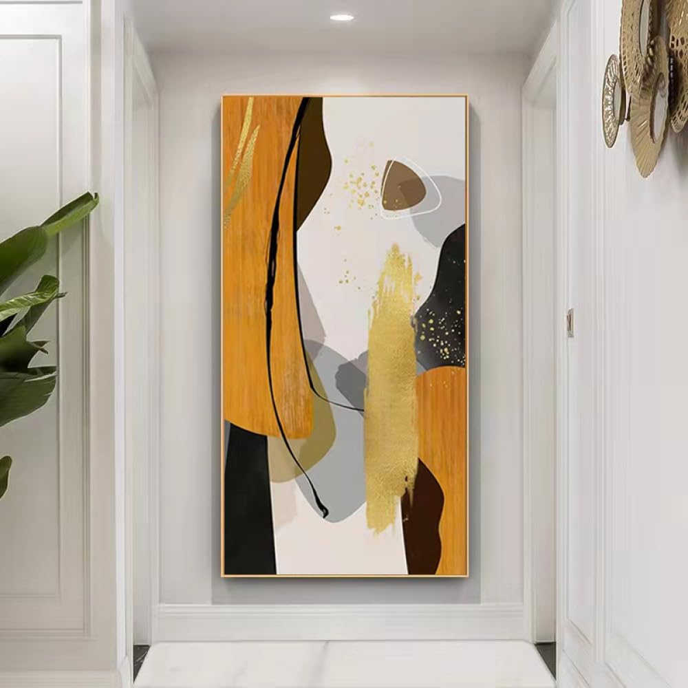Tableau abstrait fait main sur toile pour habiller un grand mur blanc de chambre