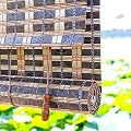 Bamboo Roller, Retro shutters, Natural Reed Curtains, Filter Bamboo Curtain with Huts, Suitable for Windows, Kitchen, Door, Porch. (Color : Multi, Size : 140x140cm/56x56in)