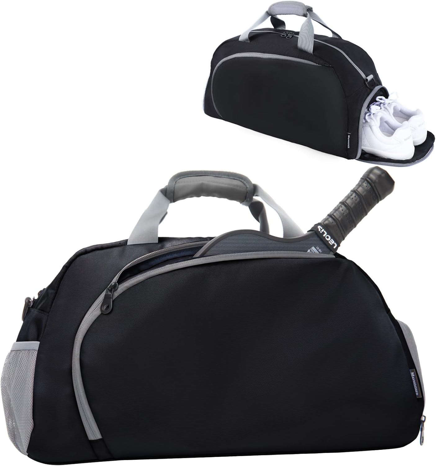 Pickleball Gym Bag for Women Men,Waterproof Small Sport Duffel Bag with Shoes Compartment and Wet Pocket for Travel Yoga Basketball Tennis,Black - Image 8