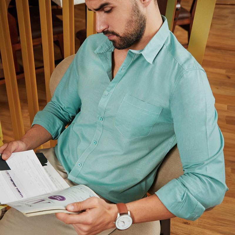 Image of CAHOOT Men's Shirt for Casual Wear | Spread Collar | Short Sleeve | Regular Fit | Button Closure | Shirt Crafted with Comfort Fit for Casual Wear