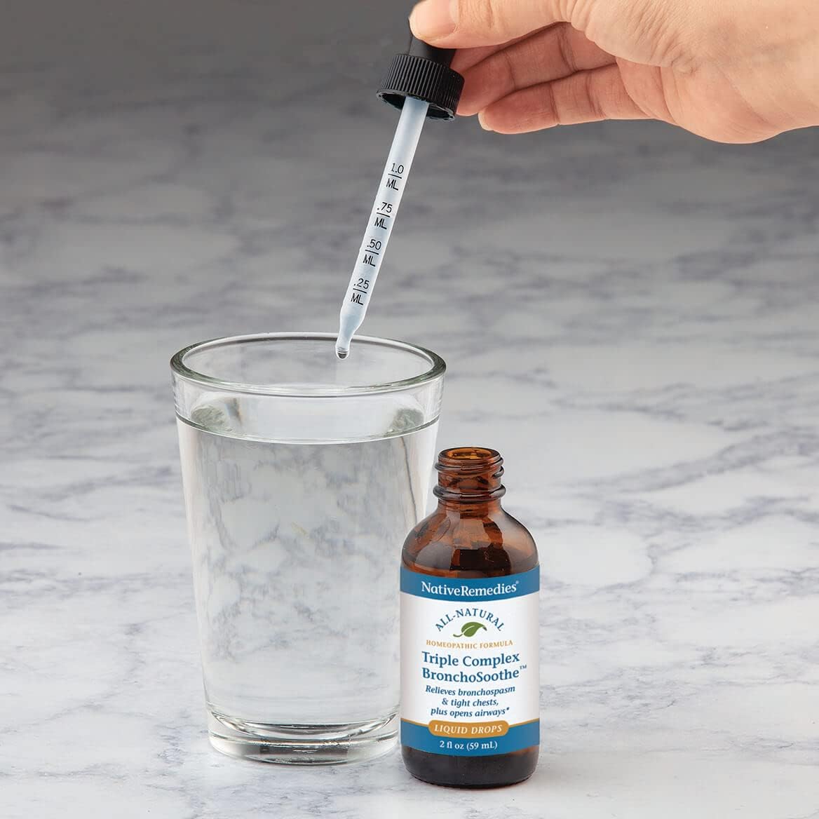 Native Remedies Triple Complex BronchoSoothe - Natural Homeopathic Formula Temporarily Relives Symptoms of Chest Constriction or Abnormal Breathing - Supports Normal Lung Functioning - 59 mL