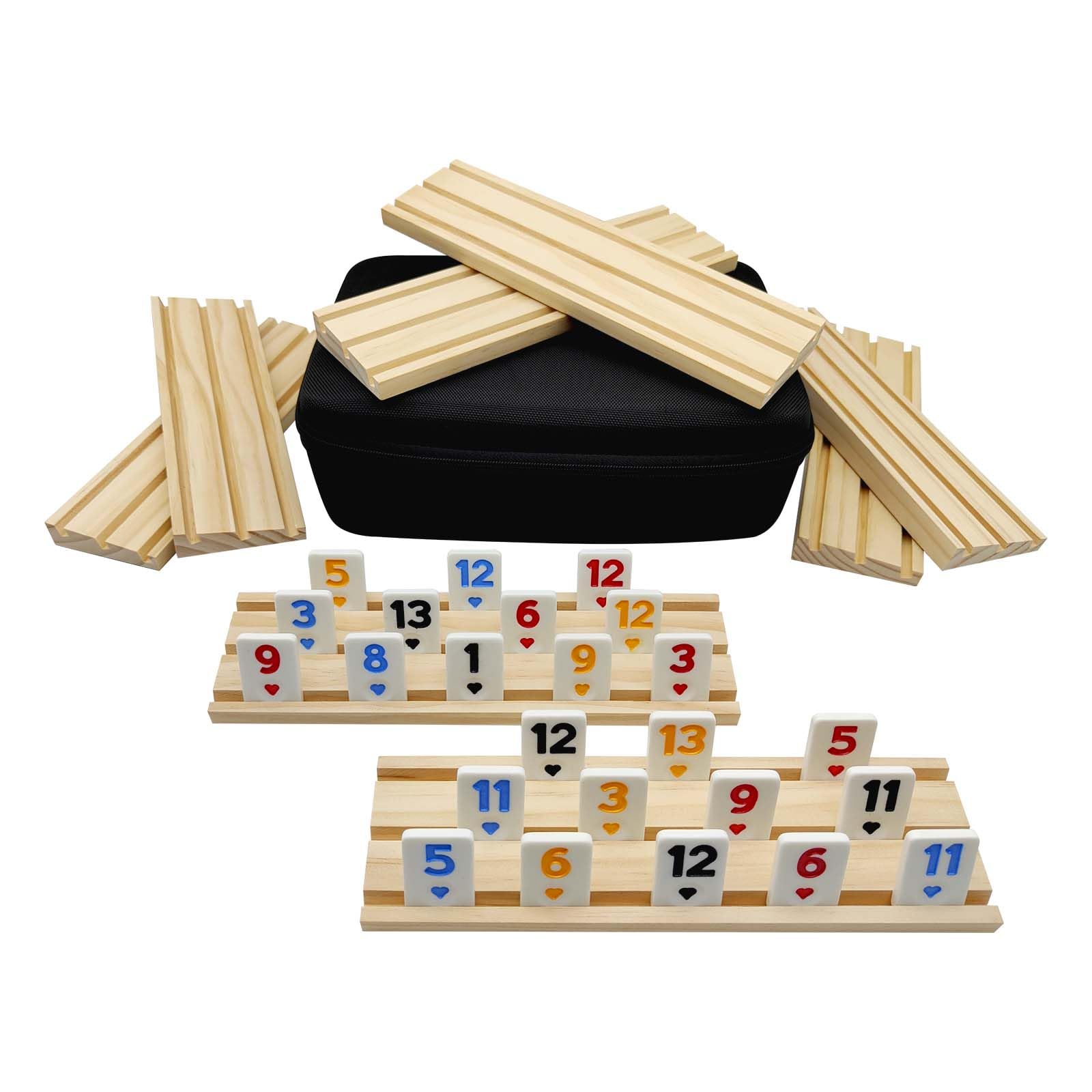 RUMMY 3点ダイニングセットNo.2699● ※現金、クレジット、スマホ決済対応 Rummy Cube 8 Player Upgraded Edition with 8 Wooden Racks,214 Tiles