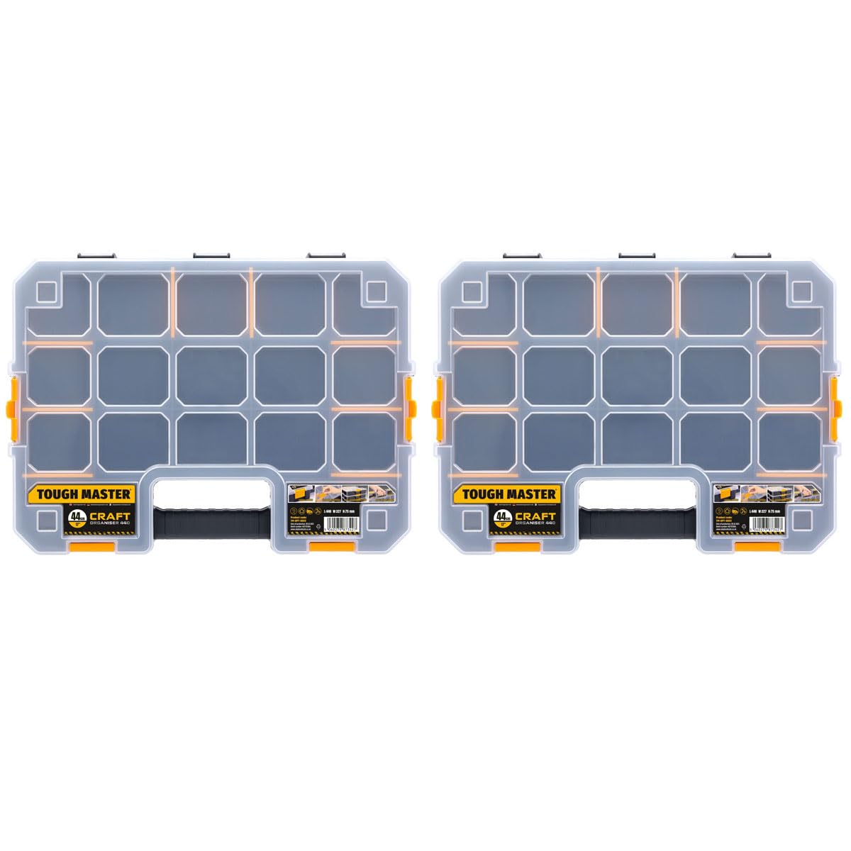 Screw Storage Organiser for Screws Nails 17 Inch Stackable Adjustable Pack of 2