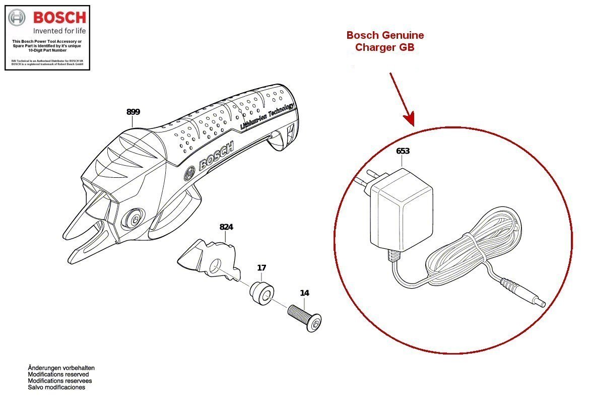 Buy Bosch Genuine Charger (Version to Fit Bosch Cordless CISO Garden