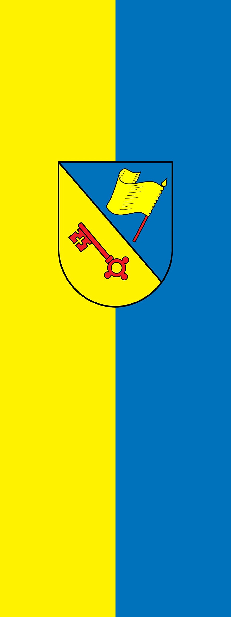 Drapeau Illingen portrait 6m² anti-enroulement 400x150cm pour vent faible