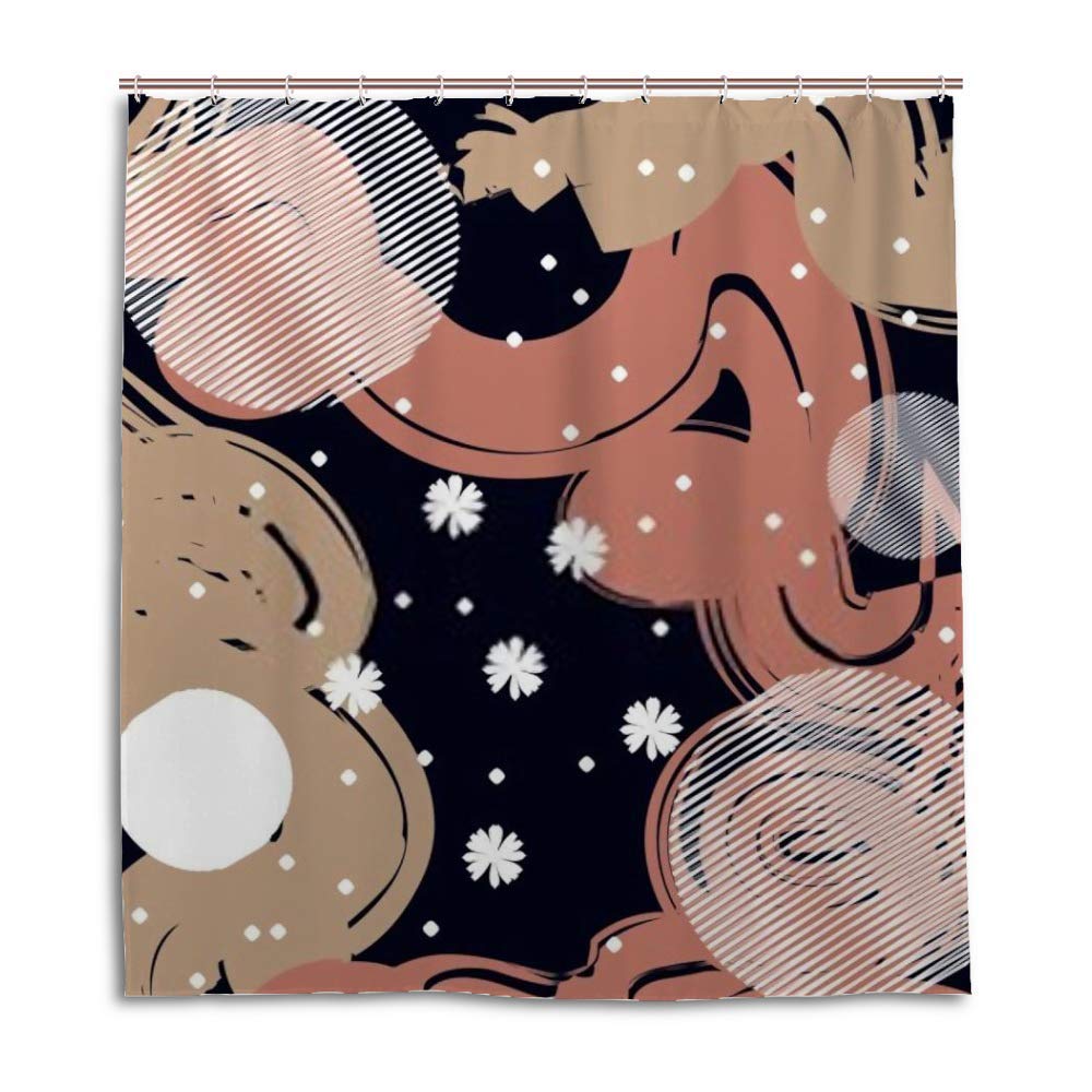 Rideau de douche en polyester 72x72 cm avec crochets en C lavable