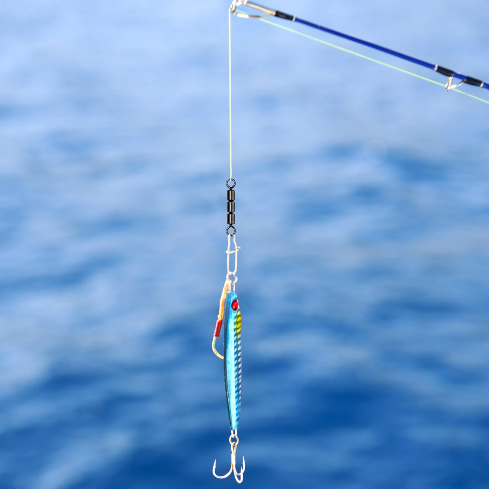 20pcs Émerillon Connecteur de Pêche avec Perle Roulement à Billet Rigide