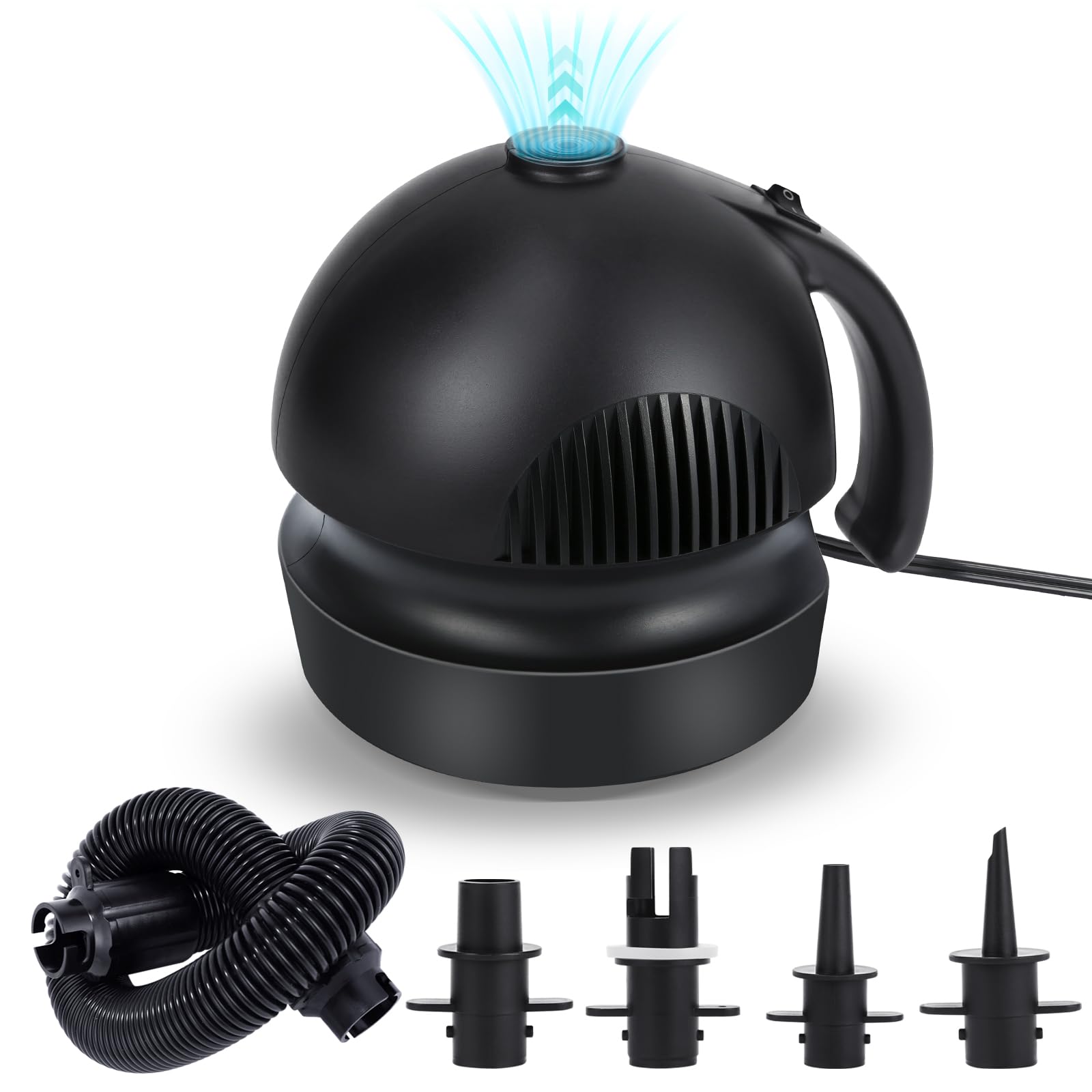 800W Electric Air Pump for Inflatables Inflatable Gymnastics Mat, Air Bed Mattress, Paddle Board, Pool, Kayak, Tumbling Mat, Inflatable Pump with 4