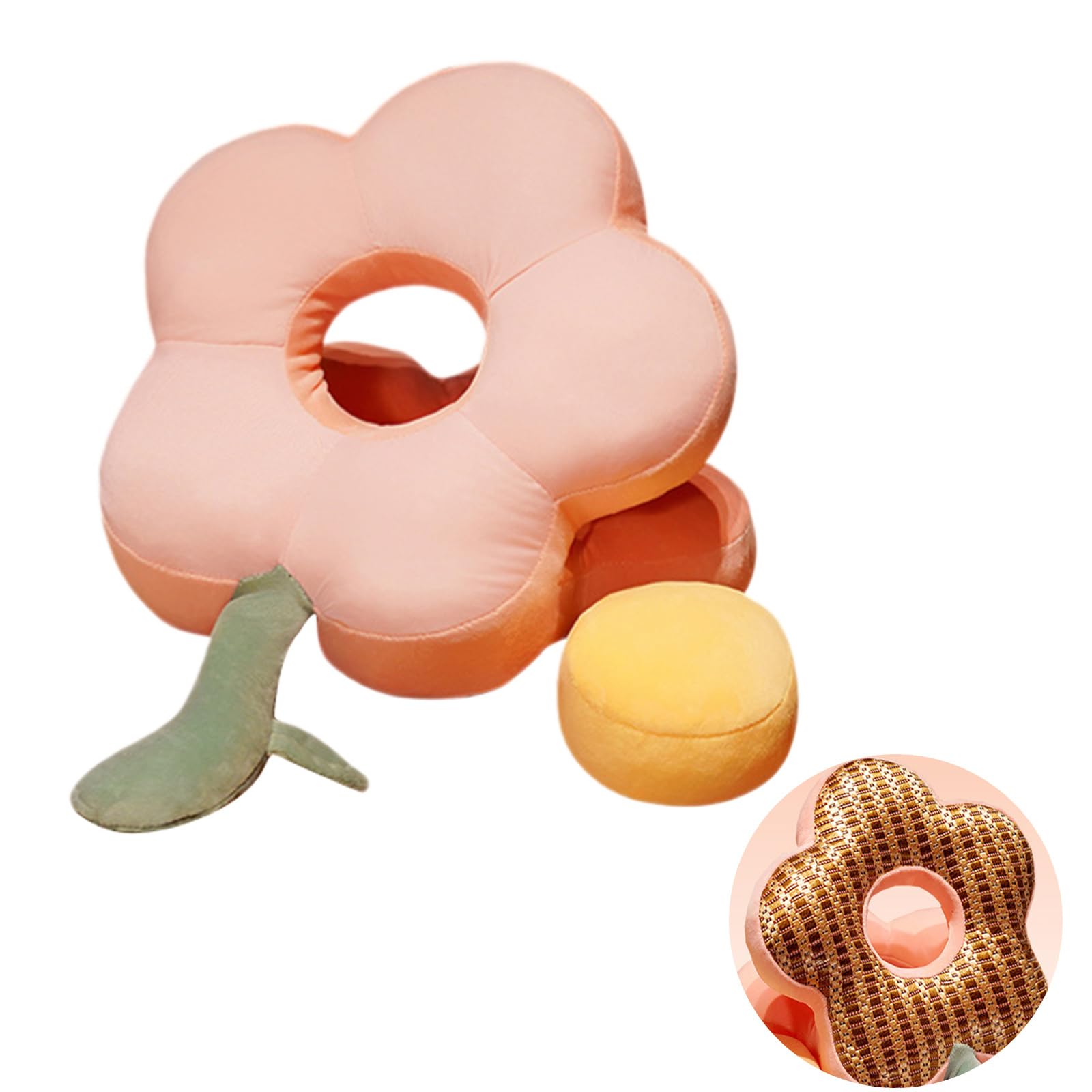 Buxuaaaa Supportive Desk Pillow for Use Soft Ergonomic Cushion Plush Flower Throw Pillow Multifunctional Comfortable Desk