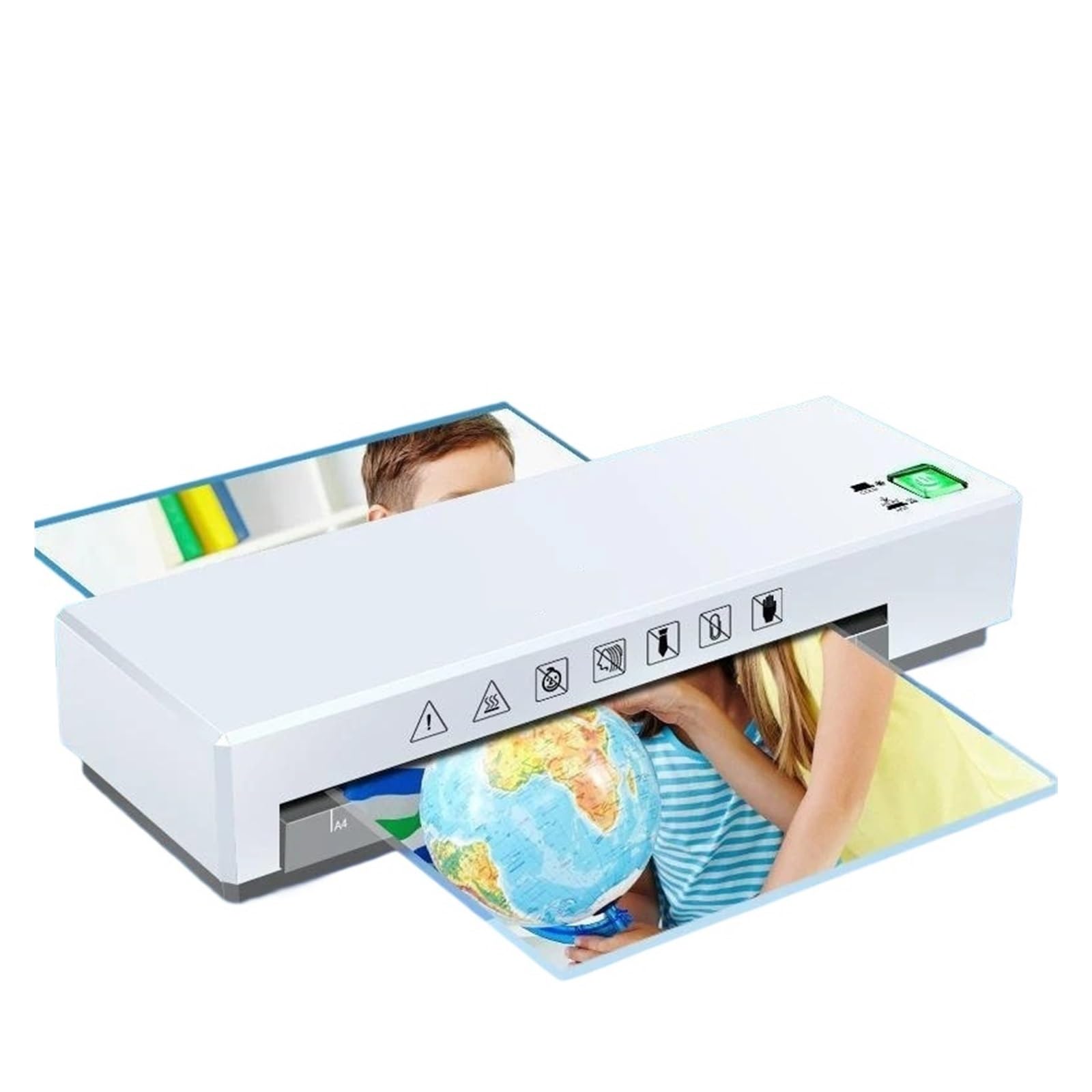Laminatore A4 caldo/freddo Laminatore Macchina for laminazione for documenti Foto Blister Imballaggio Pellicola in plastica Rotolo Laminatore Pellicola in plastica gratuita Per ufficio, scuola