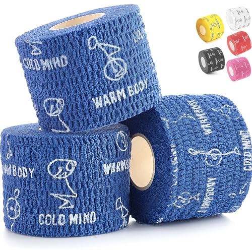 Image of WARM BODY COLD MIND 1.85 inch Weightlifting Thumb Tape - Hook Grip Tape for Powerlifting, Cross Training, Gym Tape, Workout, Weight Lifting Tape, Athletic Finger Wrap (Blue 3 Rolls)