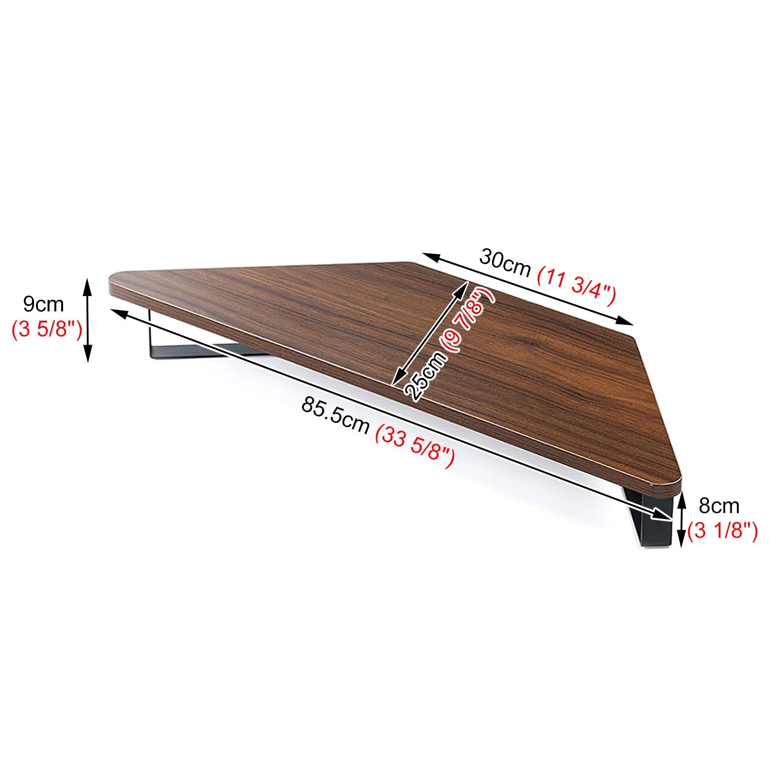 Supporto per Monitor angolare in Legno, 85,8 cm, Supporto per Monitor da scrivania per PC, TV, Notebook, Laptop, Riduce l'affaticamento del Collo, Supporto Triangolare rialzato (co