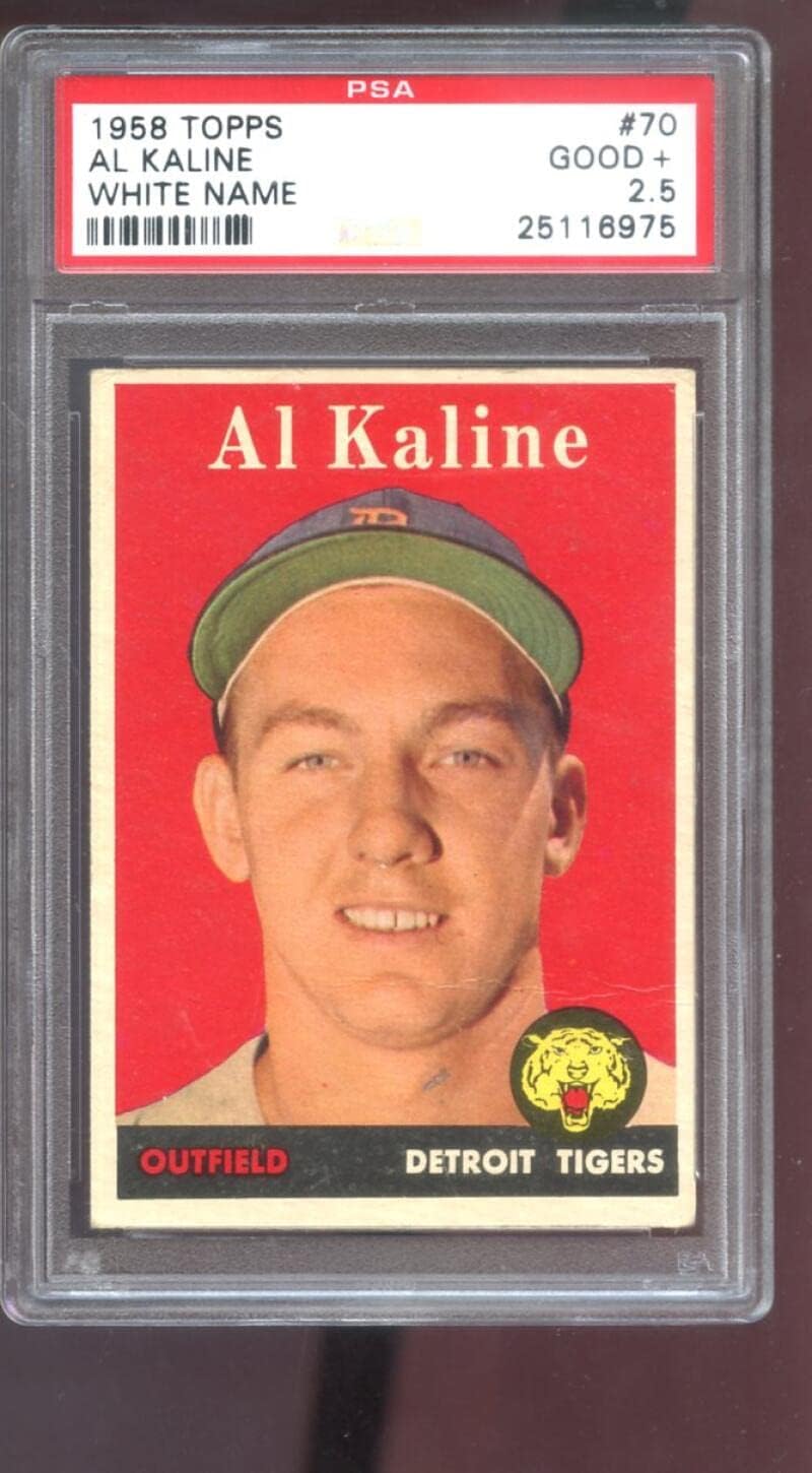 1958 Topps #70 Al Kaline PSA 2.5 Graded Baseball Card MLB Detroit Tigers