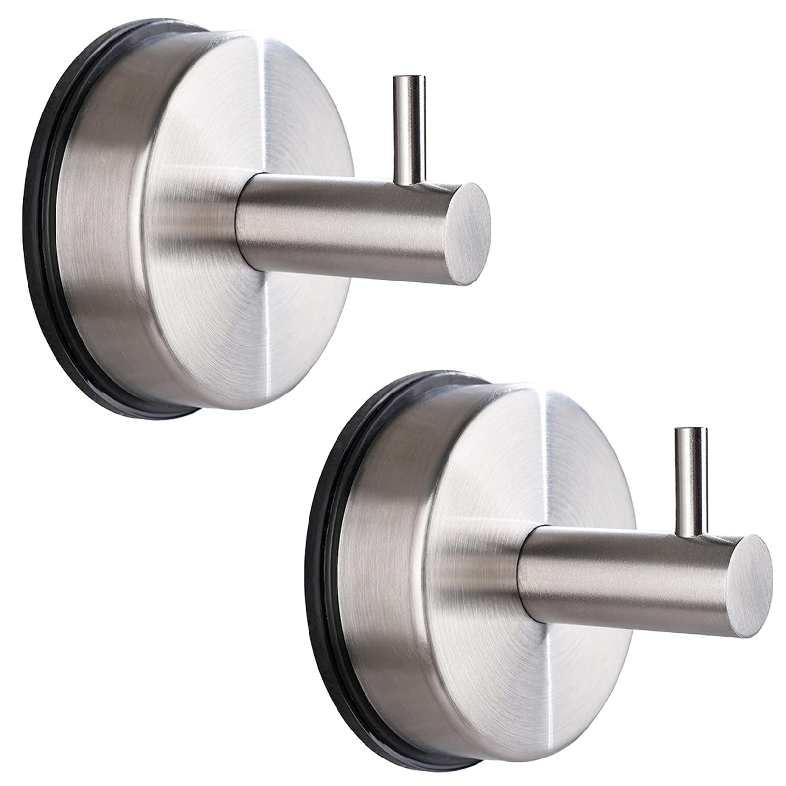 Elowinzor Silver 2Er Set Stark Saugnapf-Haken – Edelstahl Handtuchhaken Für Badezimmer & Küche, Wasserdicht & Wiederverwendbar, Bohrenfrei, Kratzfest Mit Modernem Design