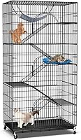 PawGiant 72-Inch 6-Tier Cat Playpen Cage - Large Indoor/Outdoor Enclosure with 3 Doors, Hammock for Cats, Kittens & Small Pets