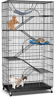 PawGiant 72-Inch 6-Tier Cat Playpen Cage - Large Indoor/Outdoor Enclosure with 3 Doors, Hammock for Cats, Kittens & Small Pets