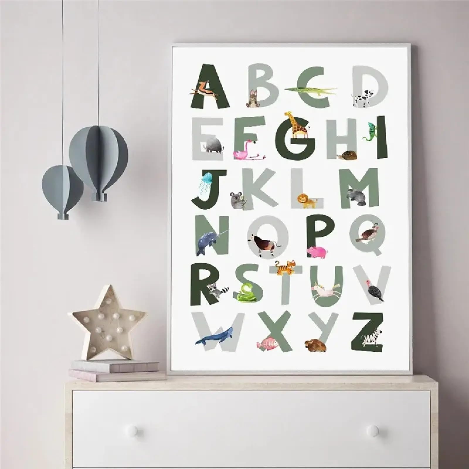 Image imprimée bébé alphabet TONGYINLI cadre haut de gamme - 6