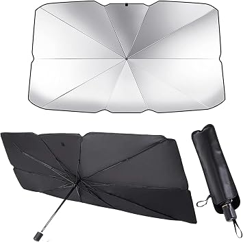 Foldable Car Windshield Sunshade Umbrella, Universal 360  Rotation Sun Protection & Heat Insulation, UV Block for Most Vehicles