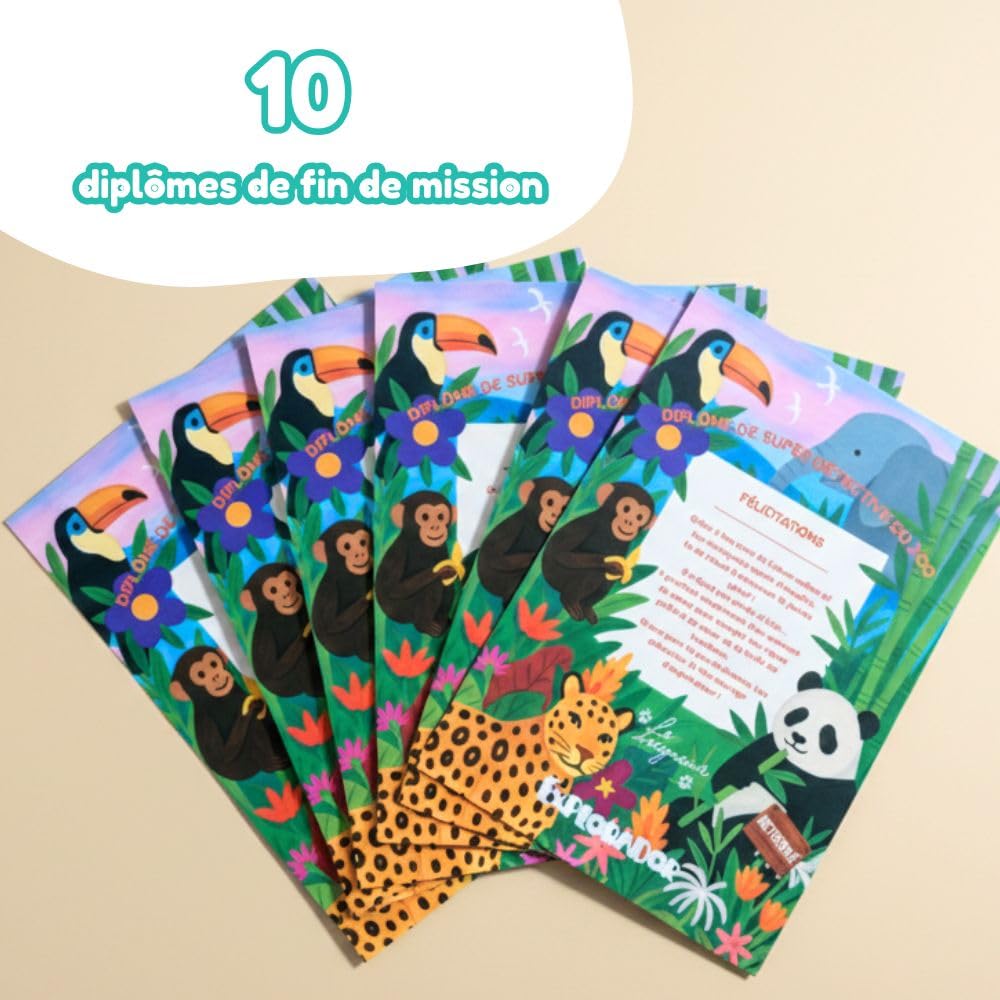 Explorador Kit Chasse au Trésor & Enquête pour Enfant 4-5 Ans - À la Recherche du Panda Géant - Jeu Éducatif Audio et Physique (+75 Min de Jeu)