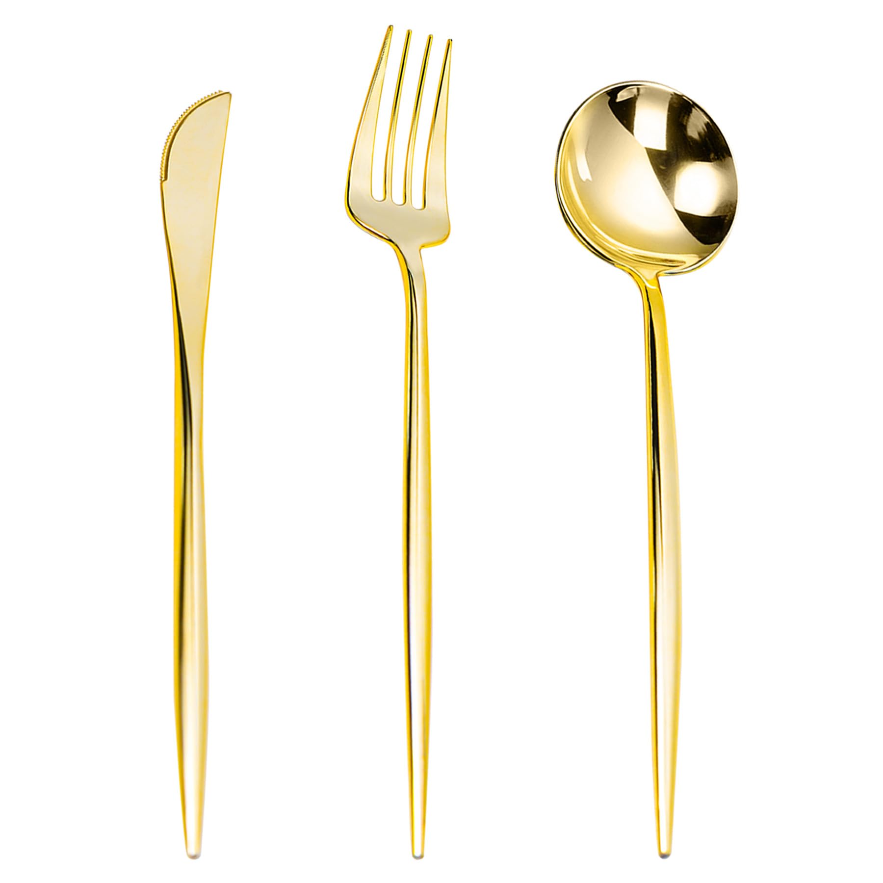 Photo 1 of Lullaby 180PCS Gold Plastic Silverware Set