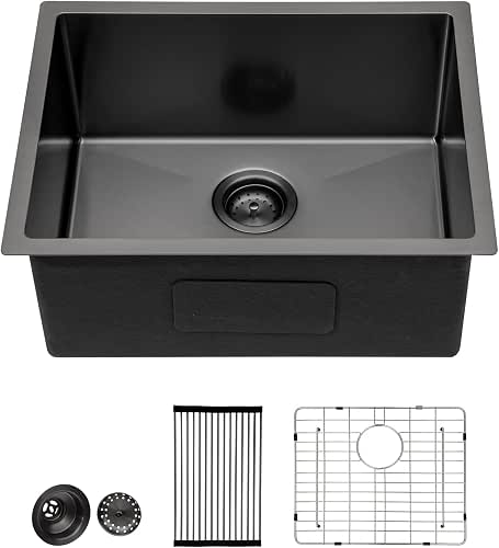Lordear 23 Black Kitchen Sink Undermount 23x18 Inch Undermount Bar