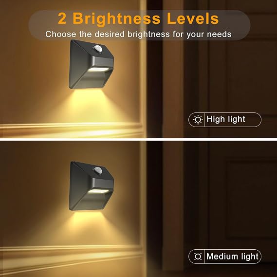 120° Hareket Sensörlü Modern LED Duvar Aydınlatmaları USB Şarj Edilebilir Manyetik Duvar Lambası Yatak Odası için Minimalist İç Mekan Duvar Lambası (2 Adet, Beyaz Işık) [Enerji Sınıfı A+++]