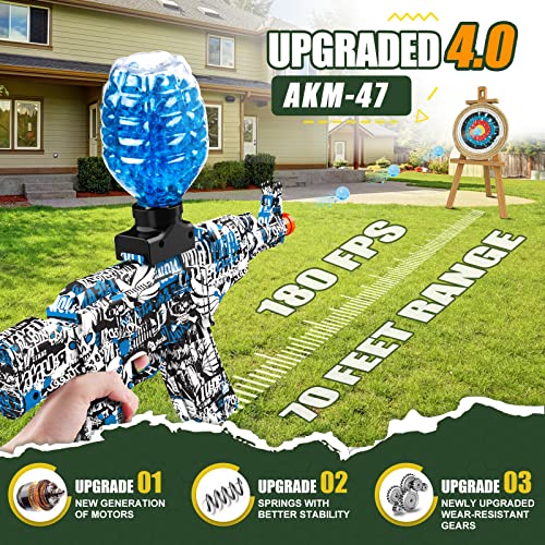 Anstoy Gel Ball Blaster Gen 4 Aeg Akm-47 Splat Ball For Outdoor Activities-Fighting Shooting Team Game (Dark Blue) #TOP1