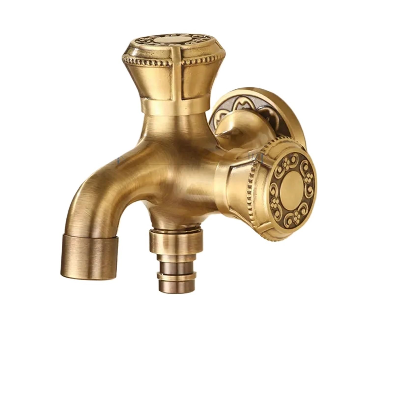 Zrhwspd Style00 Outside Garden Tap Brass Carved Tap Faucet Garden Bibcock Washing Machine Outdoor Single Cold
