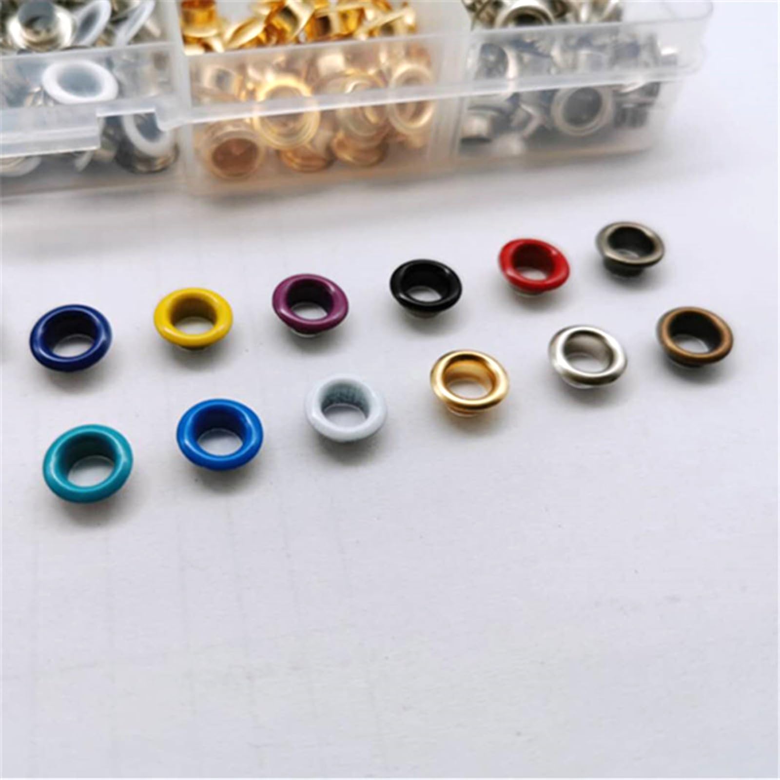 Pinza per Occhielli 700x 12 Colori Set Occhielli in Metallo con Strumento Installazione Diametro Interno 5 mm Pinza per Occhielli per Pelle