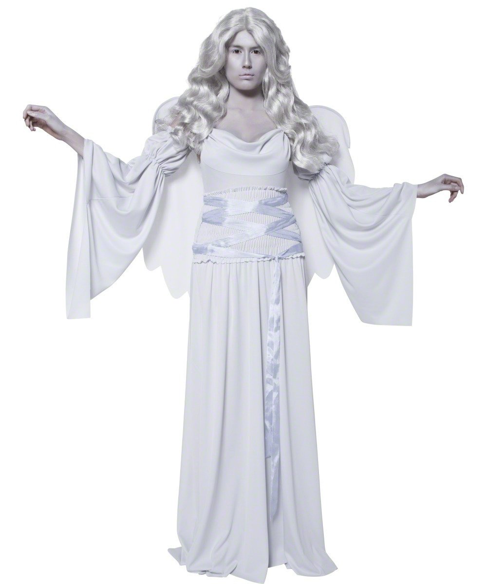 Smiffy's Women's Cemetery Angel Costume Cement with Dress Wings and Sleeves