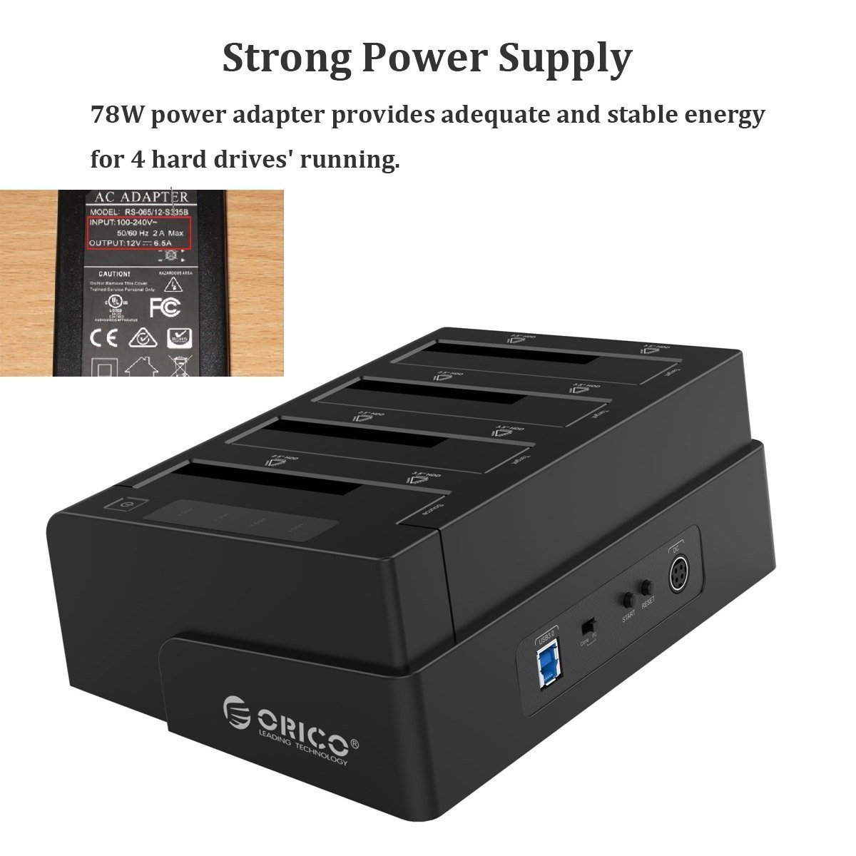 ORICO 6648US3-C 4 Bay HDDドッキングステーション ORICO 4 Bay USB 3.0 SATA Hard Drive Docking Station/Duplicator for