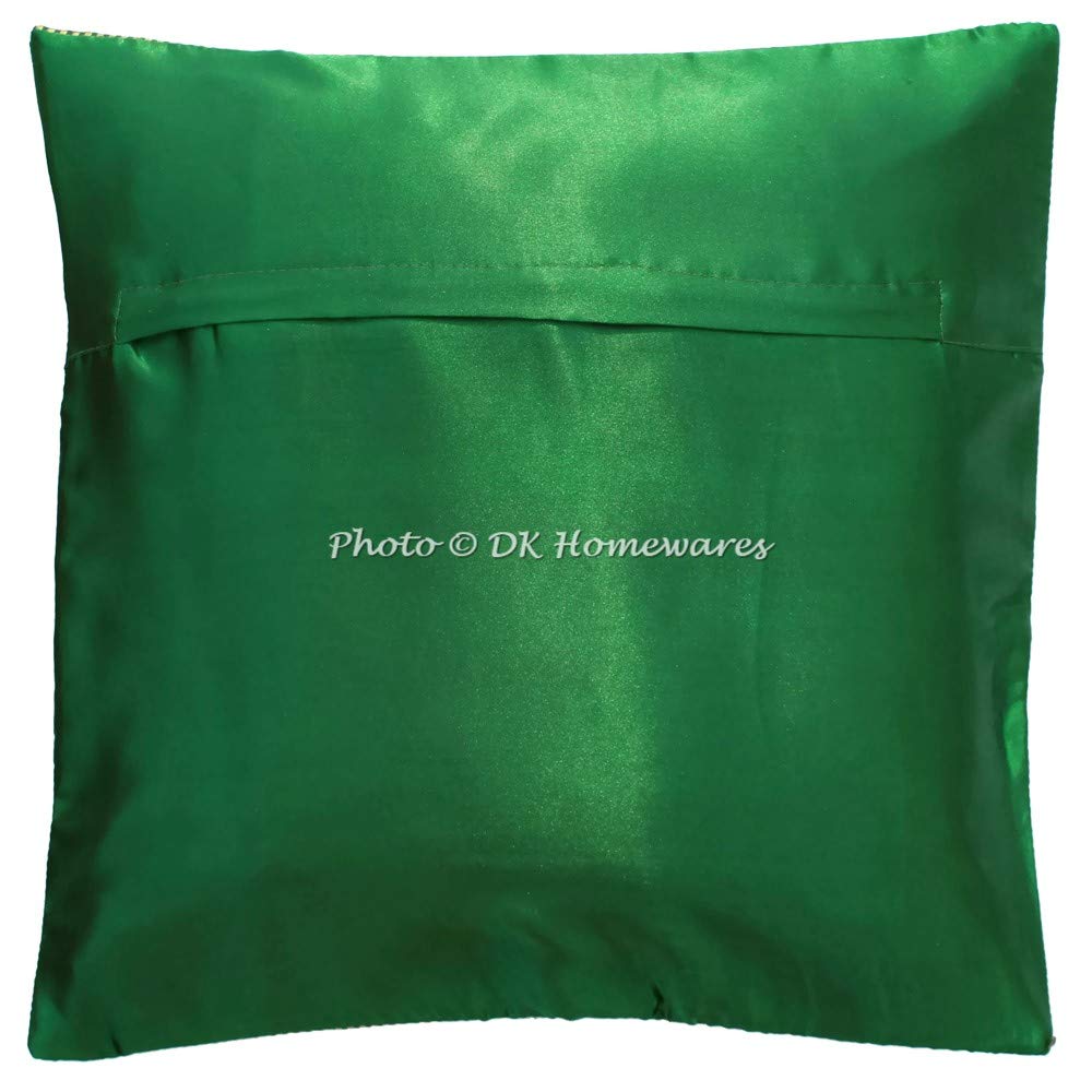 Federa Cuscino 40x40 Cm Verde Scuro – Set Di 4 Pezzi In Broccato Jacquard – Cuscini Quadrati Etnici Per Divano E Camera Letto
