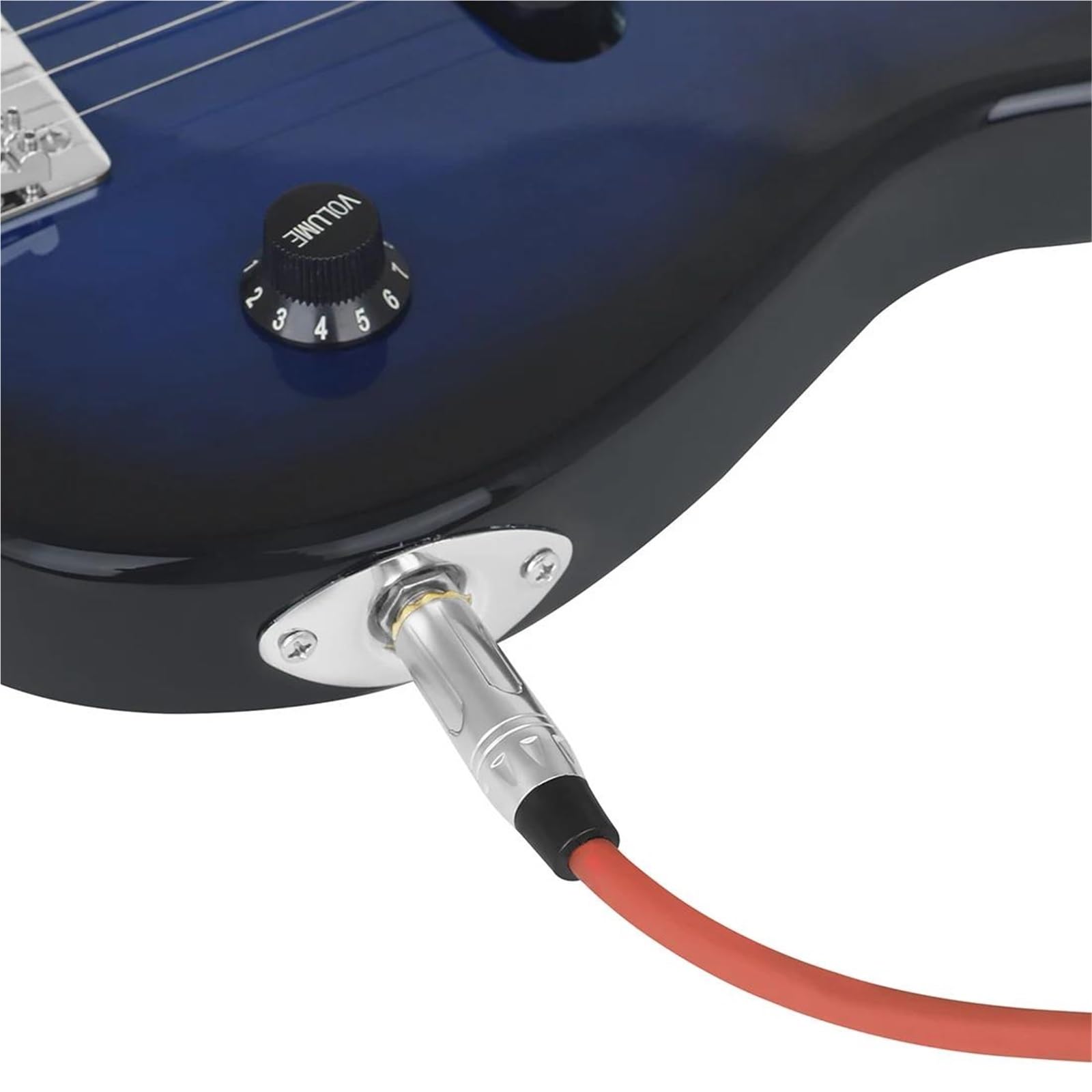 Zestaw Kabli Gitarowych Gumowy Kabel 6.35 Mm Z Adapterem Prostym/prostym Do Gitar Elektrycznych I Redukcji Szumów Basowych