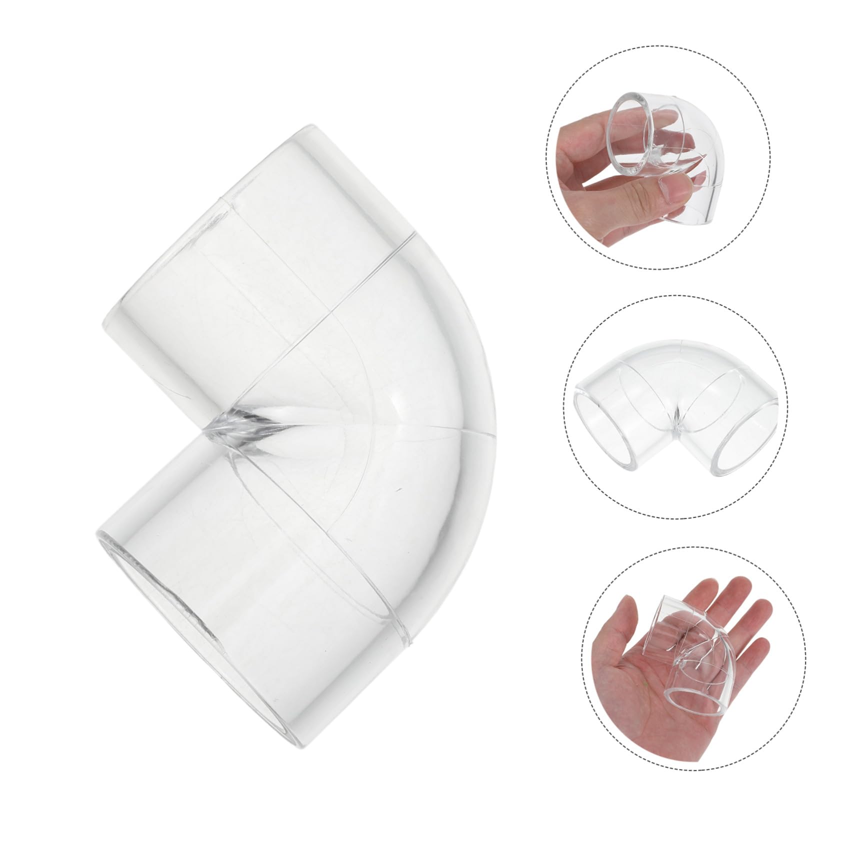 Healeved 4 Pezzi Raccordo Gomito in Acrilico Trasparente Diametro Interno 32 Mm, Giunto a 90 Gradi Resistente a Prodotti Chimici per Tubi Acquari e Applicazioni Industriali