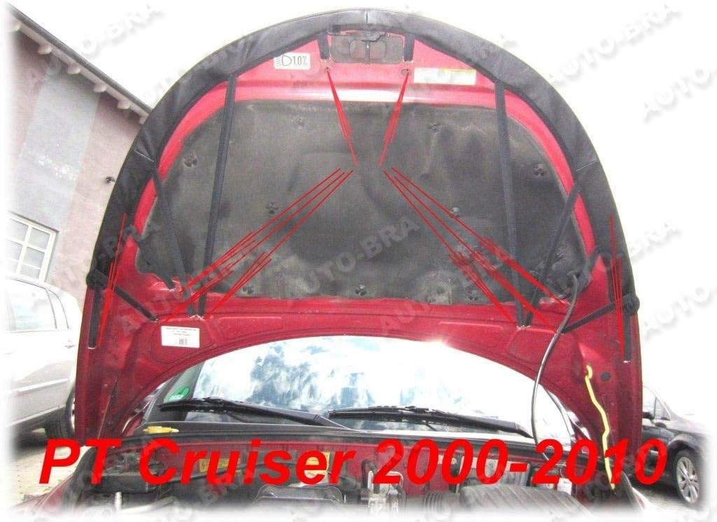 Black Hood Bra Compatible with Chrysler PT Cruiser 2000-2010 Bonnet Bra Front End Nose Mask STONEGUARD Protector Tuning