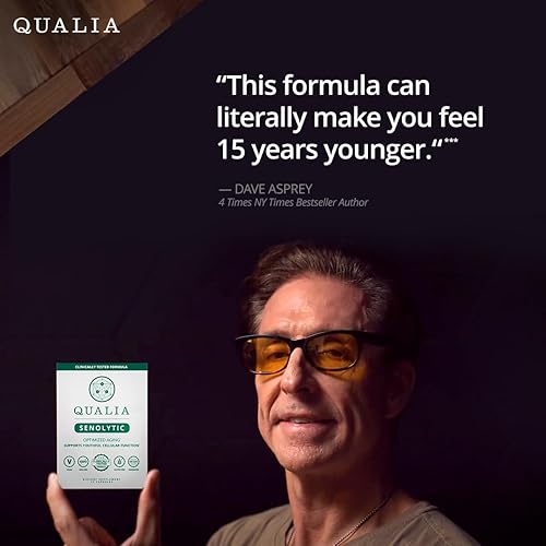 Vista 4 de Suplemento senolítico Qualia, fisetina, quercetina, piperlonguminina y más, suplemento para el envejecimiento, apoya la reparación