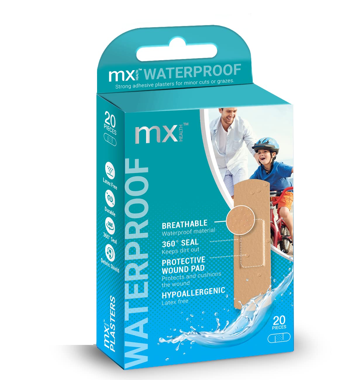 MX Health Plasters Beige Waterproof 20 Pieces