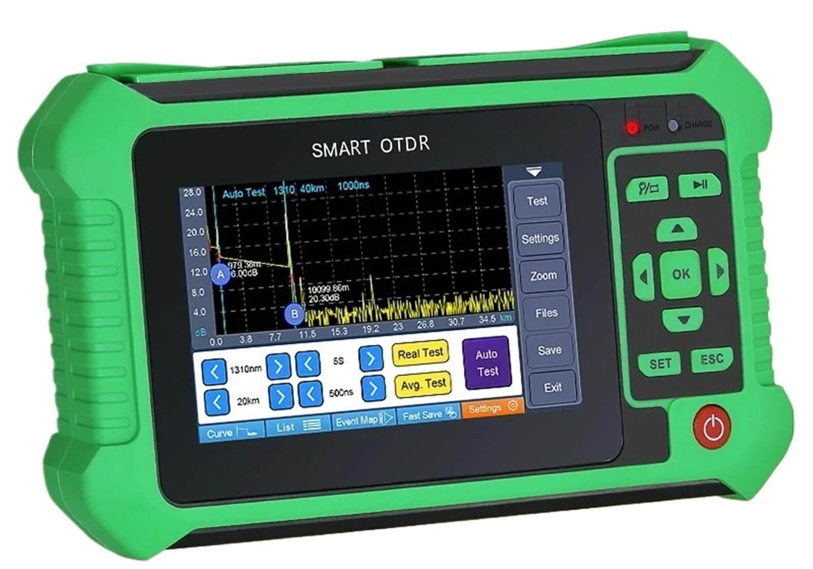 Testeur de Fibre Optique Multifonctionnel à réflectomètre temporel (OPM/OLS/VFL intégré) AUA-500U/500A/501U/501A/516U/516A(1310 1550nm(APC))