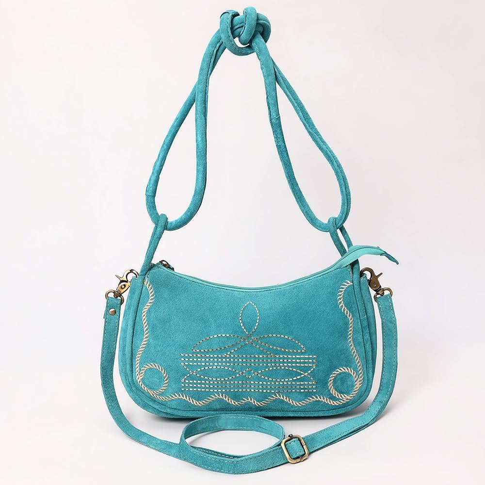 American Darling Cross Body I Hand Tooled Suede Genuine Leather Women Bag Western Handbag Purse